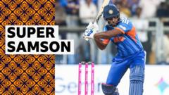Samson brings up 'magnificent' half-century against England