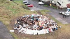 Huge 20ft bonfire in housing estate sparks safety fears