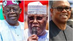 Aworan Tinubu, Atiku ati Obi