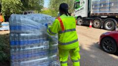 Bottled water stations open amid supply disruption