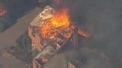 Watch: Aerial footage shows homes engulfed in flames in Stourbridge
