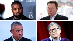 Kanye West, Elon Musk, Barack Obama, Bill Gates