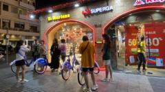 Youngsters renting bikes in SG