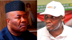 Minister of Niger Delta Affairs Godswill Akpabio and ex militant leader Tompolo