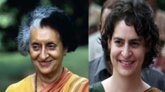 इंदिरा गांधी आणि प्रियंका गांधी