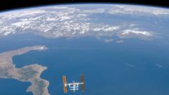 Image of the ISS over Earth