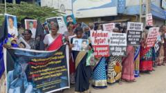 Relatives of the disappeared are protesting at Mannar