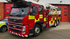 Crews tackling house fire started by blow torch