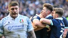 Jones hat-trick gives Scotland nervy win over Italy