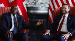 Vance and Lammy host Ukraine talks ahead of US-Russia summit