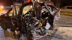 Man hurt after broken down car involved in crash