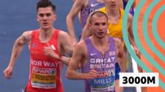 Ingebrigsten wins 3000m gold as GB's Mills takes 'brilliant' silver