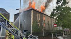 Drone footage captures fire at 18th Century church