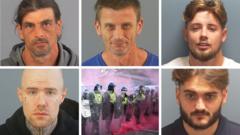 Five jailed for violence at Henry Nowak police protest