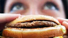 Close up of a fast-food burger