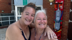Swimmers making the most of the hot weather