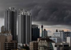 Colombo skyline with storm clouds