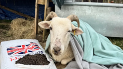 Wheelchair for sheep which 'keeps falling over'