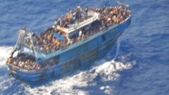Barco cheio de migrantes