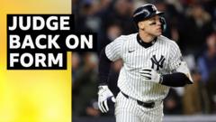 Judge hits his first post-season home run as Yankees win