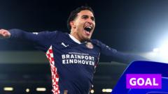 Liverpool 'stunned' as Driouech puts PSV 3-1 ahead