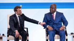 Prezida Emmanuel Macron na Prezida Felix Tshisekedi