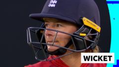 James bowls England's Wyatt-Hodge with first ball of innings
