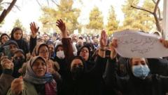Parents protesting outside Qom governor's office
