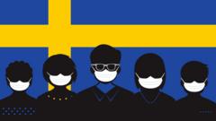 Bandeira da Suécia e coronavírus
