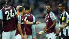 Newcastle and Villa fined after mass confrontation