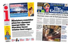 The Papers: 'Starmer faces winter fuel anger' as 'scores of MPs could rebel'