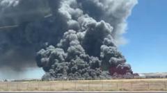 Huge fire destroys warehouse outside San Francisco