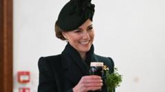 Kate drinks Guinness at St Patrick's Day event