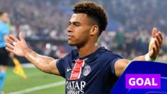 Doue's deflected strike doubles PSG lead against Inter