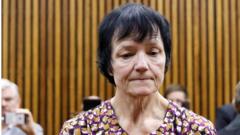 Britta Nielsen at a court appearance at Randburg Magistrates Court, South Africa