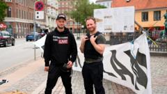 Far-right anti-Islam protesters in Copenhagen, 24 Jul 23