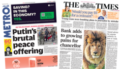 The Papers:  'Putin's brutal peace' and 'growing pains for Chancellor'