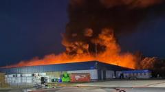 Crews tackle warehouse blaze in early hours