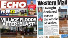 Drought declared across Wales as flooding hits village