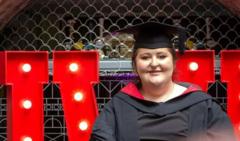 Amputee sends message to bullies as she graduates