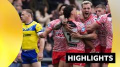 Leigh hold on against Warrington to go third in Super League
