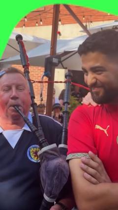 A Morocco fan in a kilt!