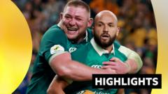 Watch: Late drama as Ireland beat Australia in Sydney