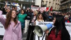 Atina'daki protestoya çok sayıda kişi katıldı