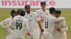 Ahmed, 16, takes 159-year record from WG Grace as Notts hold Surrey to draw