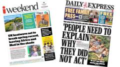 'Heat leaves Africa and Med in shade' and 'Can't cope without Catherine'