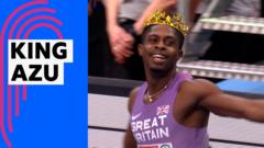 GB's Azu storms to 60m gold as team-mate Robertson takes bronze