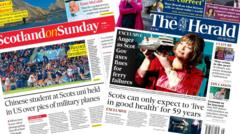 Scotland's papers: Edinburgh Uni student held in US and  Scots declining health