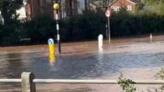 Burst water main wreaks havoc as roads flooded