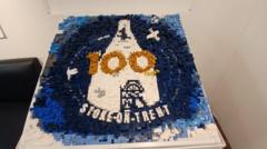 Centenary logo recreated using 4,000 Lego pieces